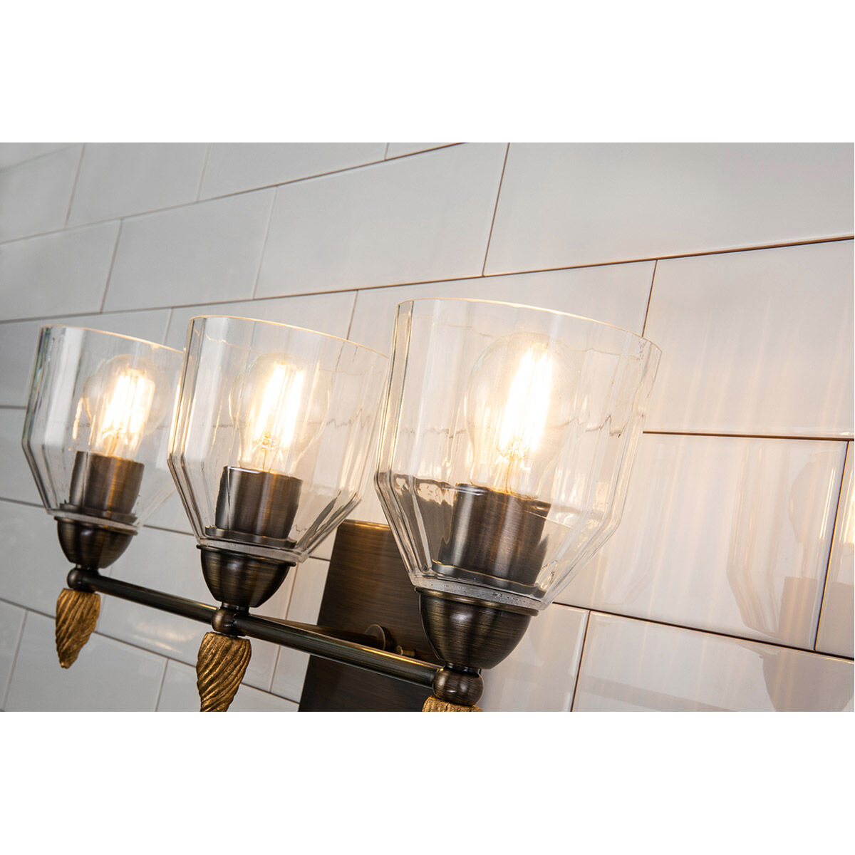 Fun Finial 3 Light 22 inch Dark Bronze Vanity Light Wall Light